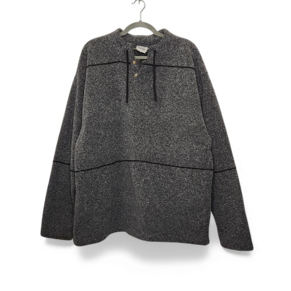 Vintage 90s Hip Hop Fleece Sweatshirt Button Diport XL Gray Streetwear